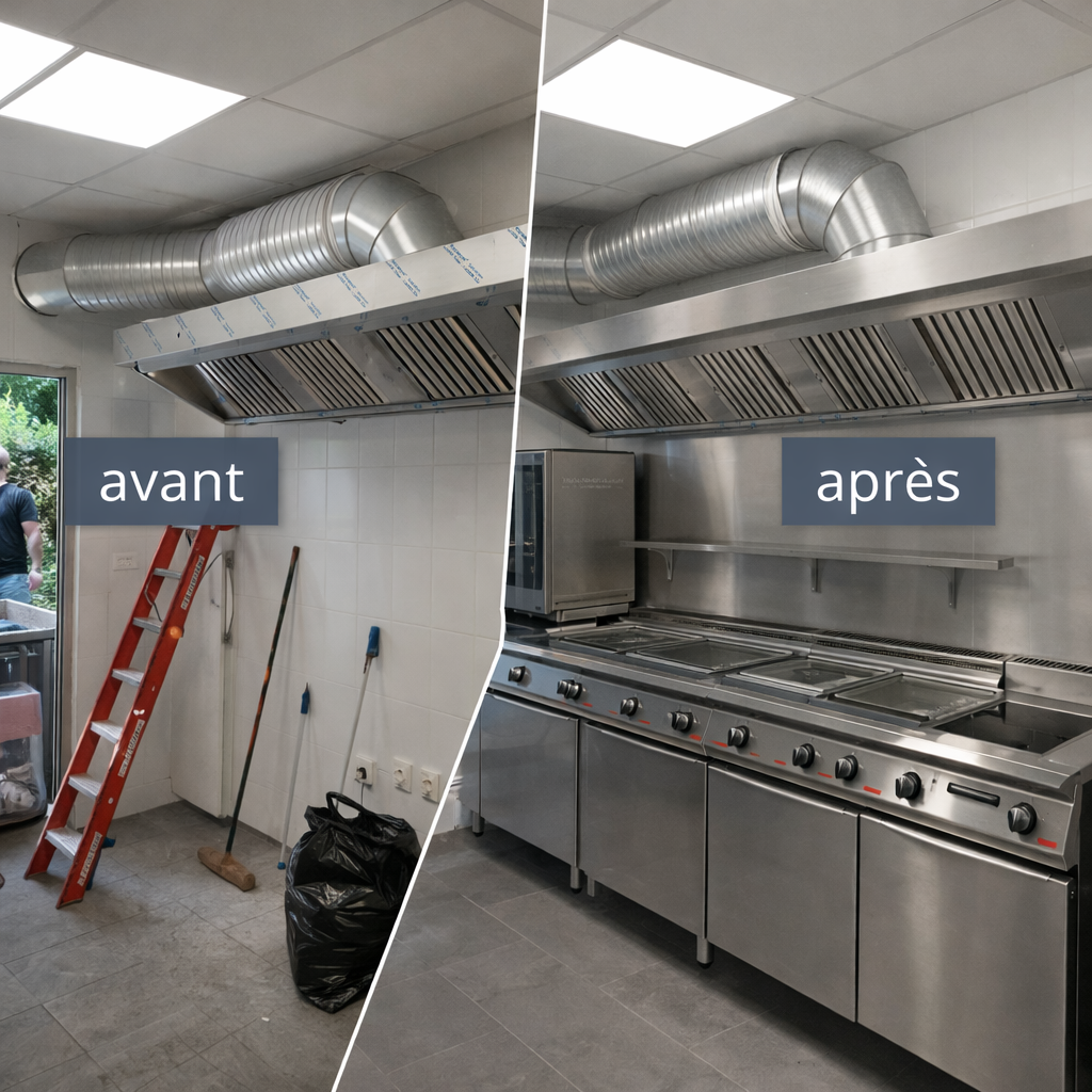 Avant / après d'une cuisine rénovée par Megastoria